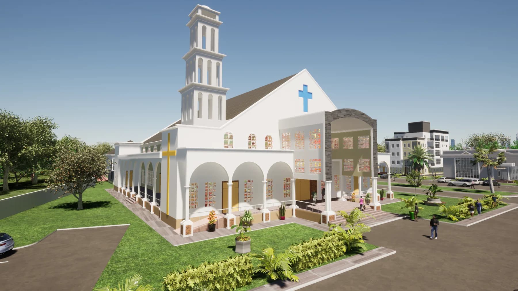 Civic building architectural rendering