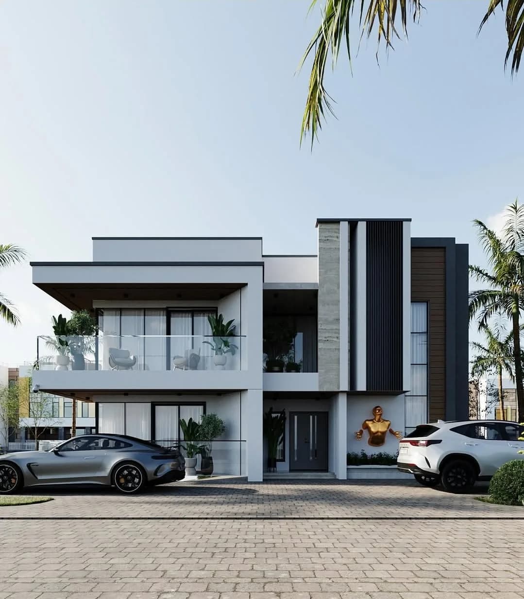 Modern two-storey residence rendering