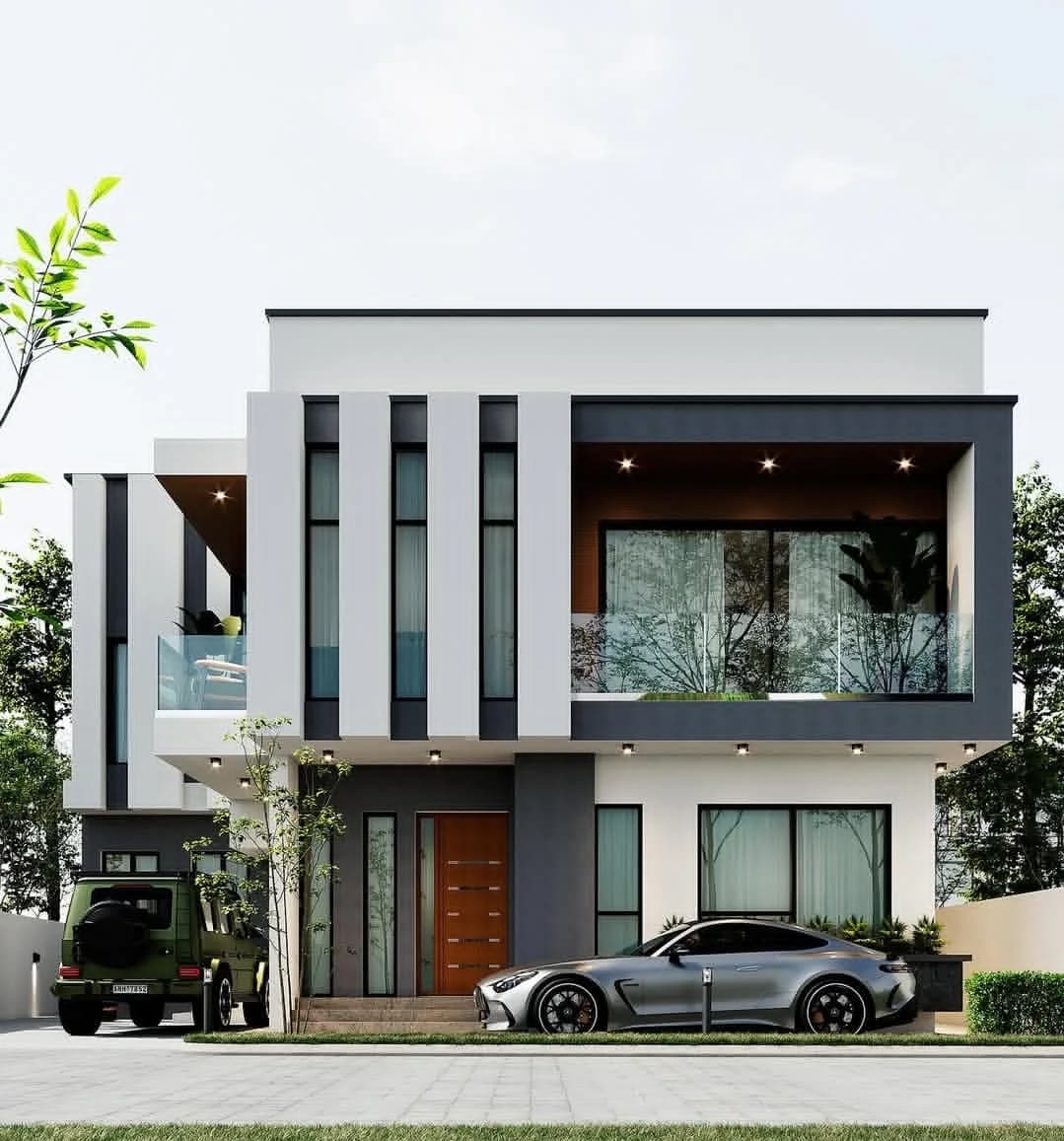 Compact contemporary residence rendering